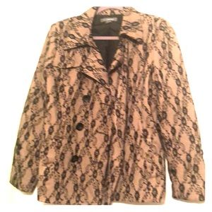 NY Collection Medium tan & black laced jacket